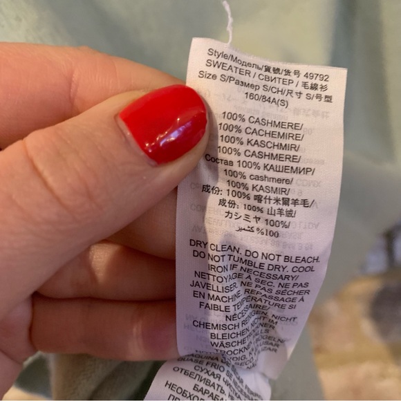 Tory Burch | 100% Cashmere Sweater | Spring Mint | SP - Picture 6 of 13